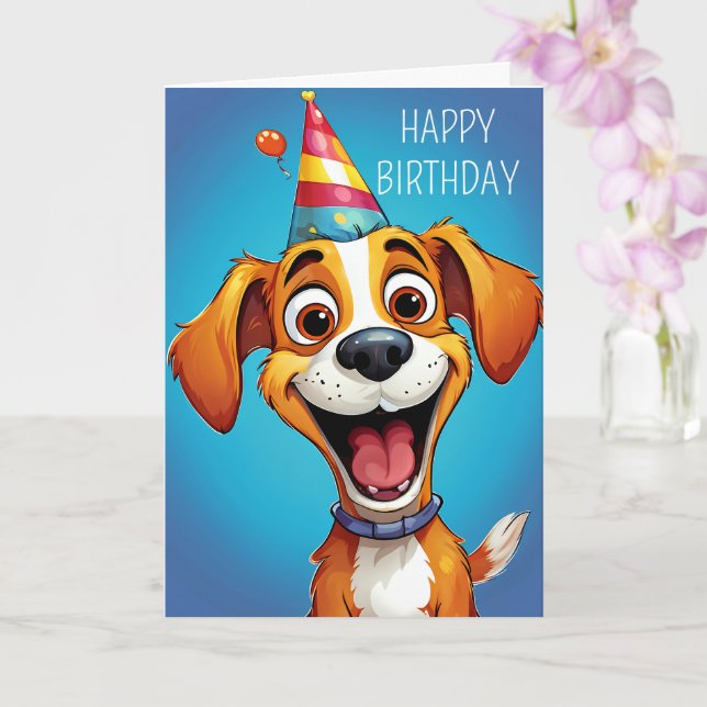 Happy Birthday! for anyone who loves dogs Card (Orchid)