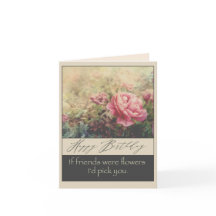 Happy Birthday for friend pretty pink flowers