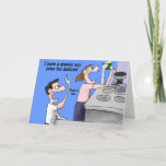 Happy Birthday for Husband Coffee Mug Card<br><div class="desc">Say Happy Birthday to your husband by keeping up with his coffee routine.  Funny,  cartoon greeting for the caffeine addict in your life.</div>