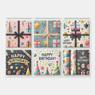 happy birthday for kids party wrapping paper sheet