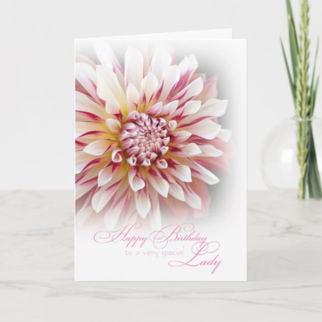 Happy Birthday for Lady Card/ Dahlia Card (Front)