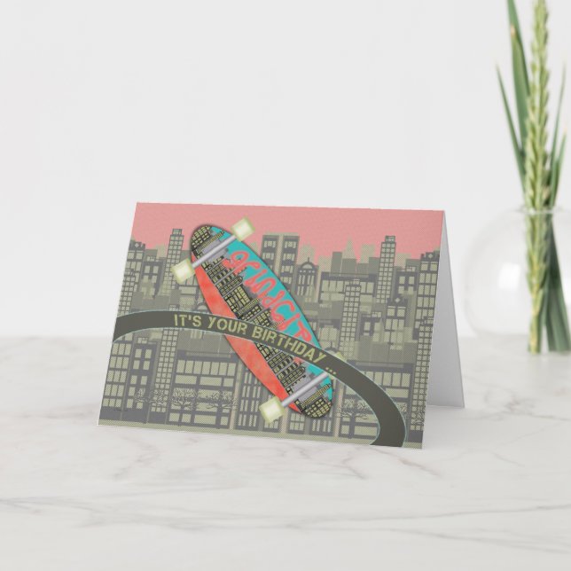 Happy Birthday for Skater Skateboard Shred It Card (Front)