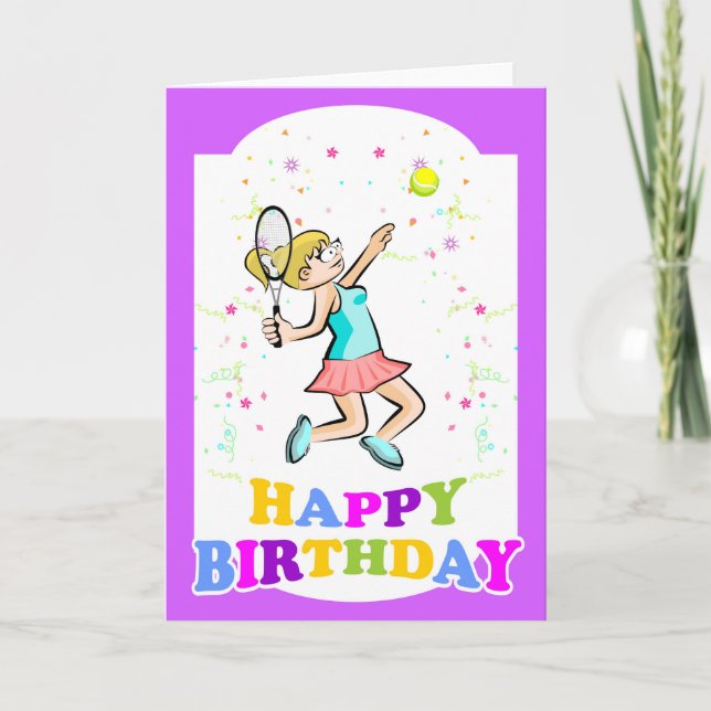 Happy birthday for the best tennis player girl card (Front)