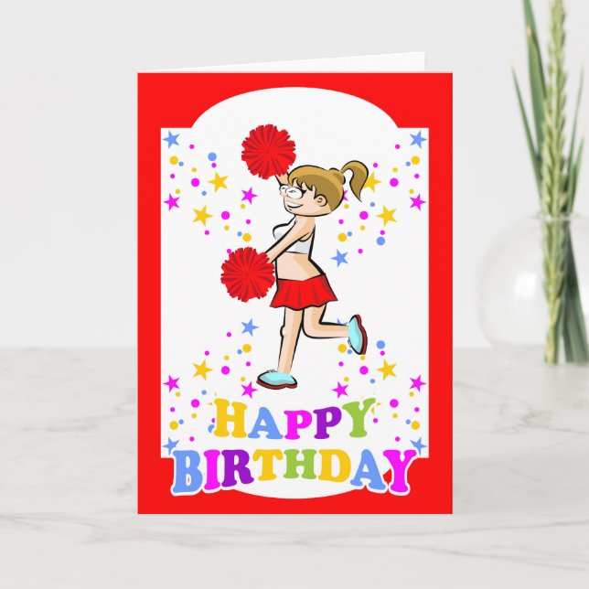 Happy birthday for the most beautiful cheerleader card (Front)