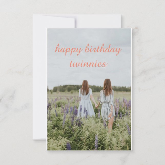 happy birthday for twins people out there card (Front)