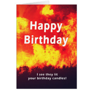 Happy Birthday Forest Fire Candle Humor 