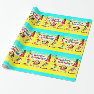 Happy Birthday Forest Friends Wrapping Paper