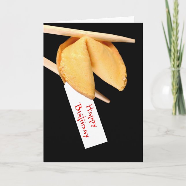 Happy Birthday Fortune Cookie Card (Front)