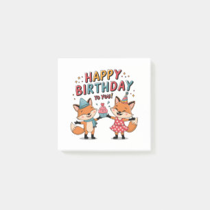 Happy Birthday Foxes Post-it Notes