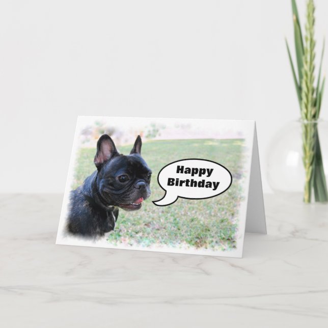 Happy Birthday French Bulldog Card (Front)