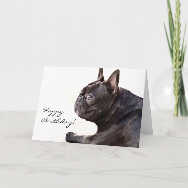 Happy Birthday French Bulldog card (Front)