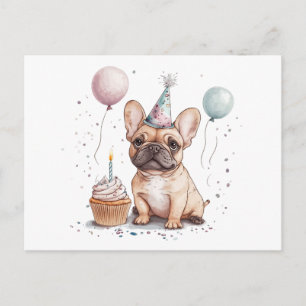 Happy Birthday French Bulldog Postcard