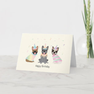 Happy Birthday French Bulldogs Card