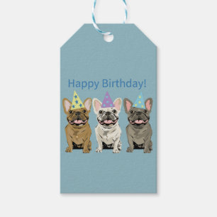 Happy Birthday! French Bulldogs Gift Tags