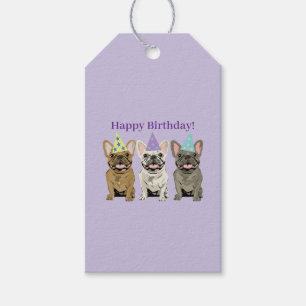 Happy Birthday! French Bulldogs Gift Tags