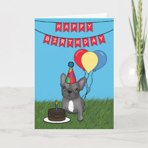 Happy Birthday Frenchie French Bulldog Card