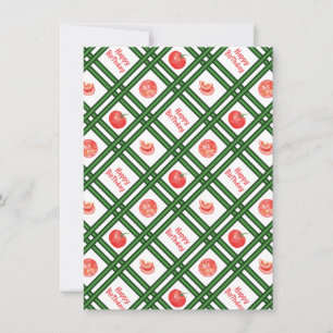 Happy Birthday - Fresh Tomato Pattern Holiday Card