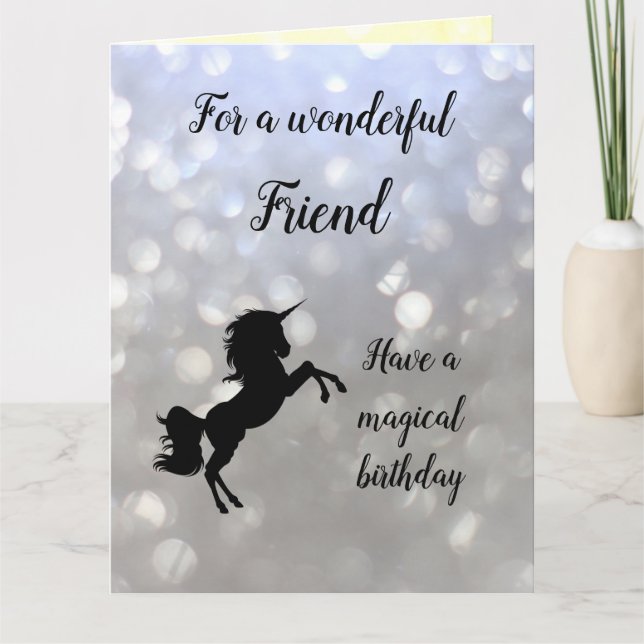Happy Birthday Friend Unicorn design Card (Front)