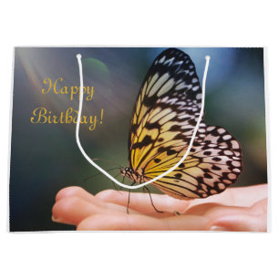 Happy Birthday Friendly Butterfly Large Gift Bag