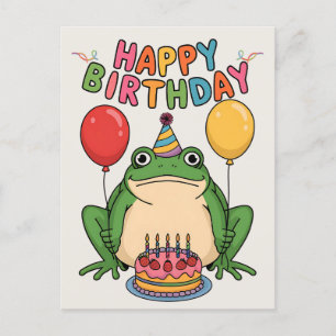 Happy Birthday Friends Family Funny Frog Postcard