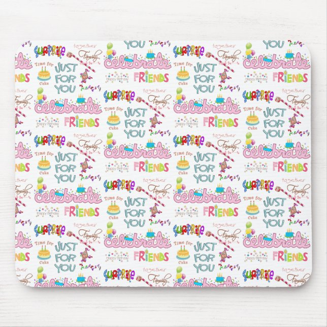 Happy Birthday Friends Family Surprise Mouse Pad  (Front)