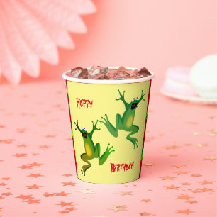 Happy Birthday Frog Paper Cups