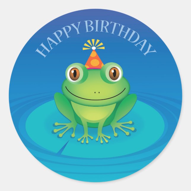 Happy Birthday Frog Sticker (Front)