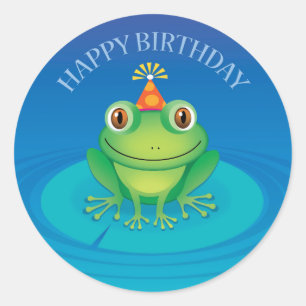 Happy Birthday Frog Sticker