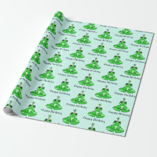 Happy Birthday Frog Wrapping Paper