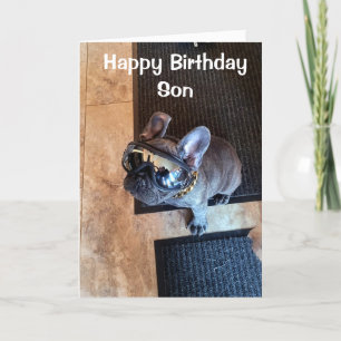 HAPPY BIRTHDAY FROM A COOL DOG "SON" CARD