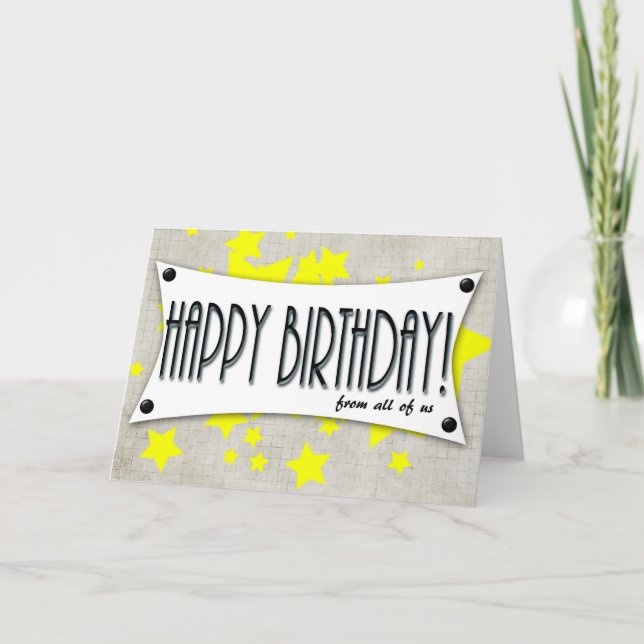 happy birthday from all of us generic card (Front)