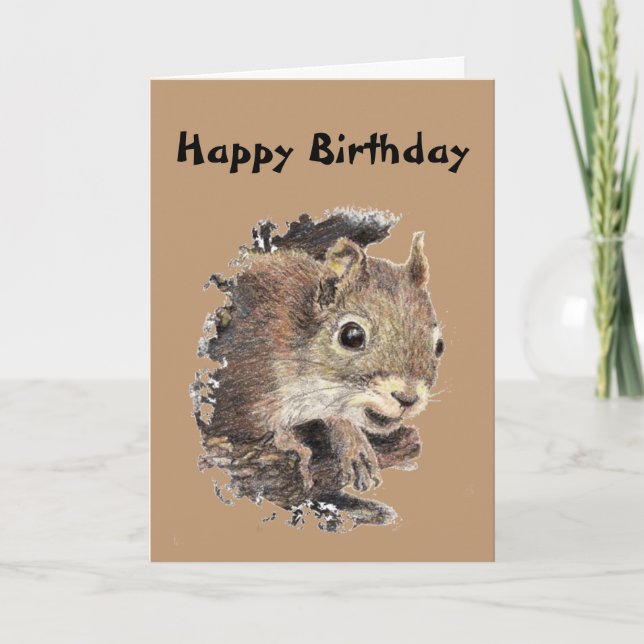 Happy Birthday,From all us assorted Nuts -Squirrel Card (Front)