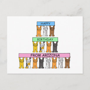 Happy Birthday from Arizona Cats Postcard