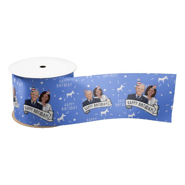 Happy Birthday from Biden Harris Satin Ribbon (Spool)