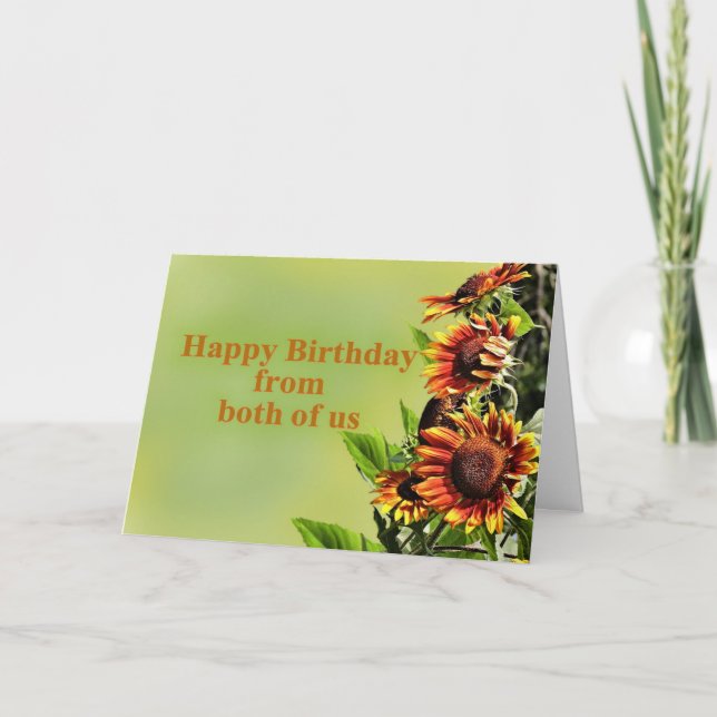 Happy Birthday from Both of Us, Sunflowers Card (Front)