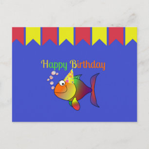 Happy Birthday from Bubbles the Fish Postcard