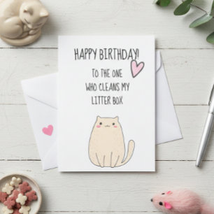 Happy Birthday From Cat Funny Cute Humor Card