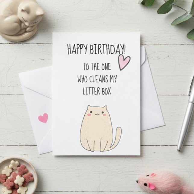 Happy Birthday From Cat Funny Cute Humor Card (Creator Uploaded)