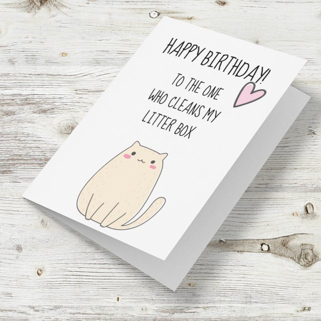 Happy Birthday From Cat Funny Cute Humor Card (Creator Uploaded)