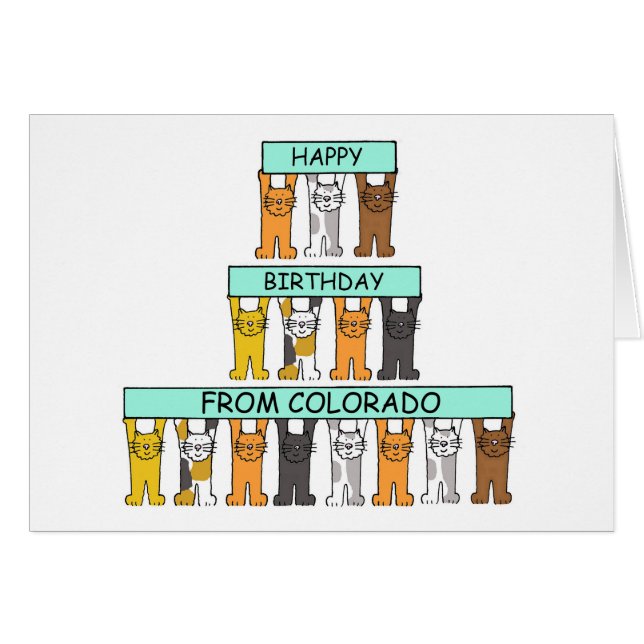 Happy Birthday from Colorado Cats (Front Horizontal)