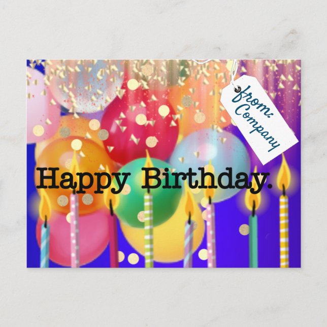 Happy Birthday from Company Postcard (Front)