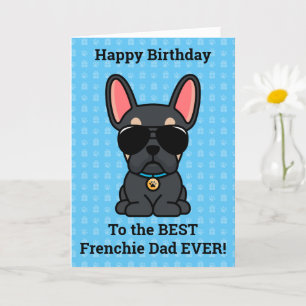 Happy Birthday from Dog Black Tan French Bulldog Card