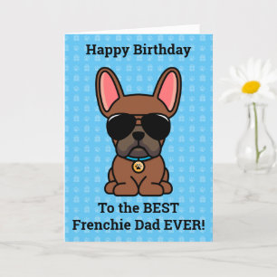 Happy Birthday from Dog Red Fawn French Bulldog Card