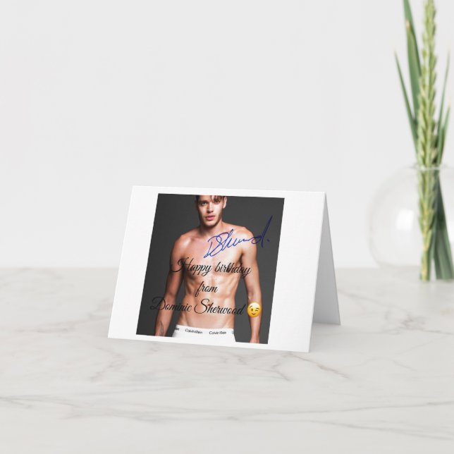 Happy birthday from Dominic Sherwood Card (Front)
