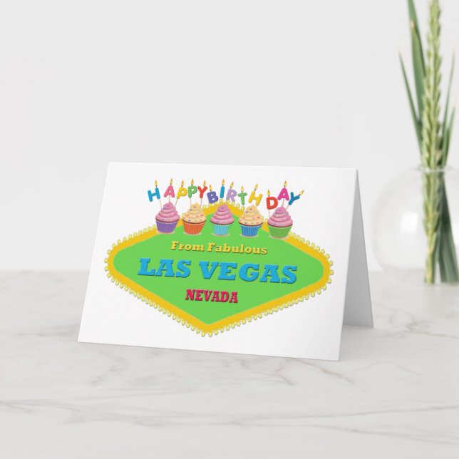 HAPPY BIRTHDAY FROM FABULOUS LAS VEGAS CARD (Front)