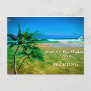 Happy Birthday from Florida Postcard