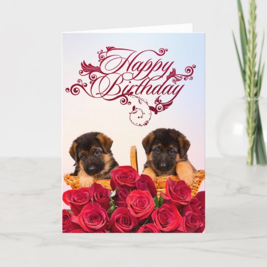 Happy Birthday From German Shepherd Dog Card Zazzle Co Uk