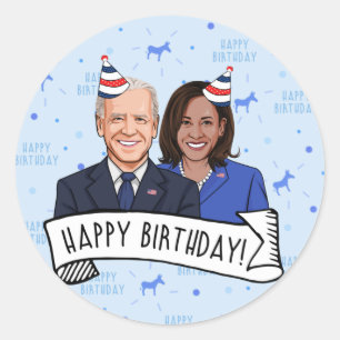 Happy Birthday from Joe and Kamala Classic Round Sticker