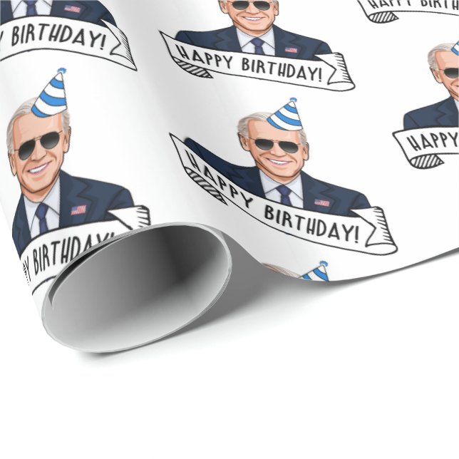 Happy Birthday From Joe Biden Wrapping Paper (Roll Corner)