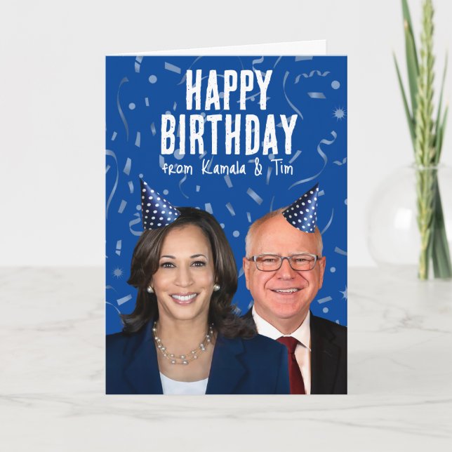 Happy Birthday from Kamala and Tim Card (Front)